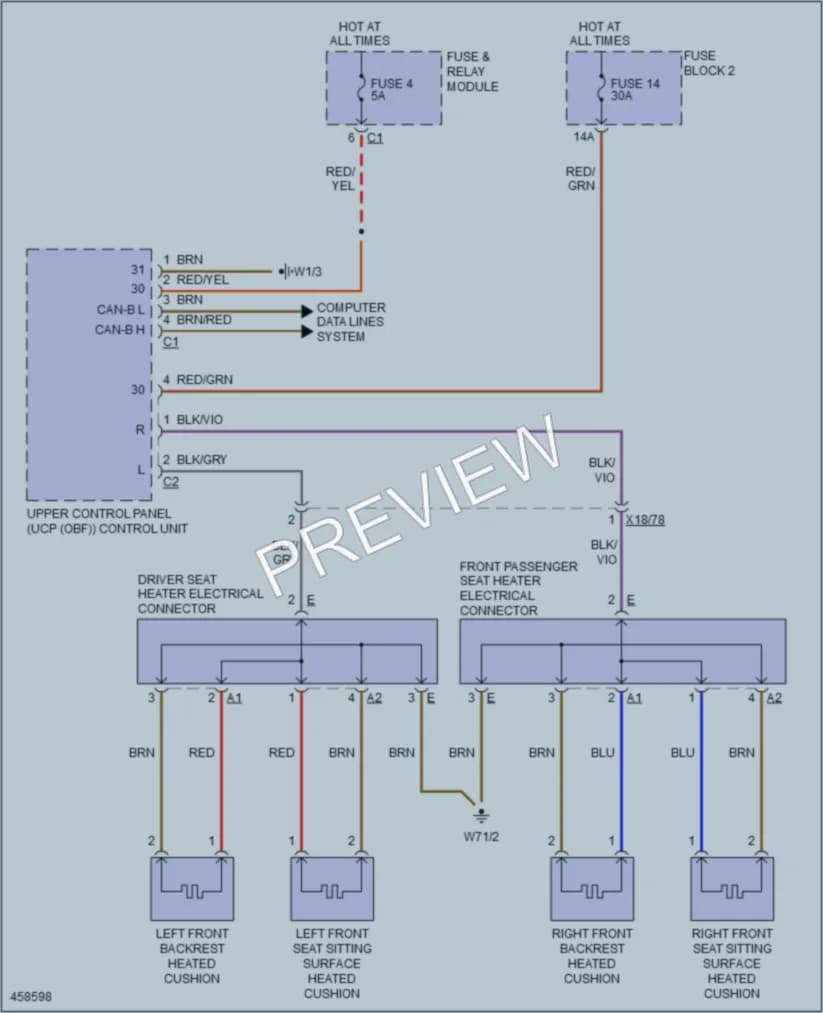 2015 MercedesBenz 2500Sprinter Power Seats wiring diagram preview