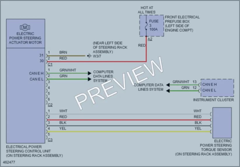 2015 MercedesBenz BElectricDrive Electronic Power Steering wiring diagram preview