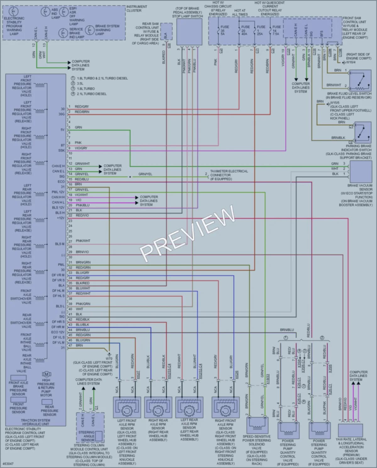 2015 MercedesBenz C250 Anti Lock Brakes wiring diagram preview