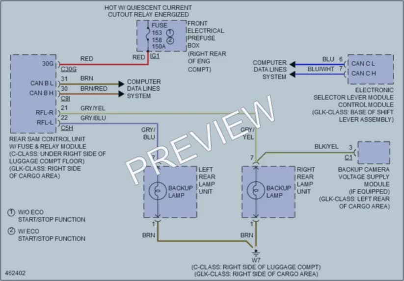 2015 MercedesBenz C250 Exterior Lights wiring diagram preview