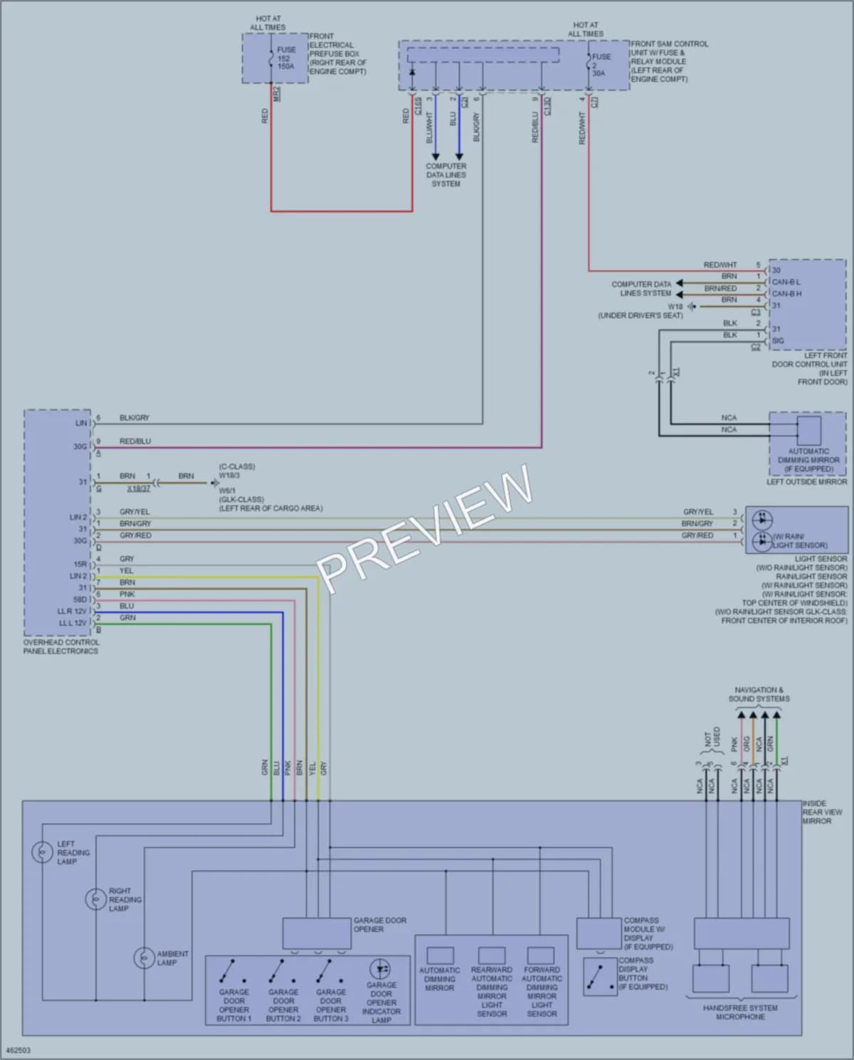 2015 MercedesBenz C250 Power Mirrors wiring diagram preview