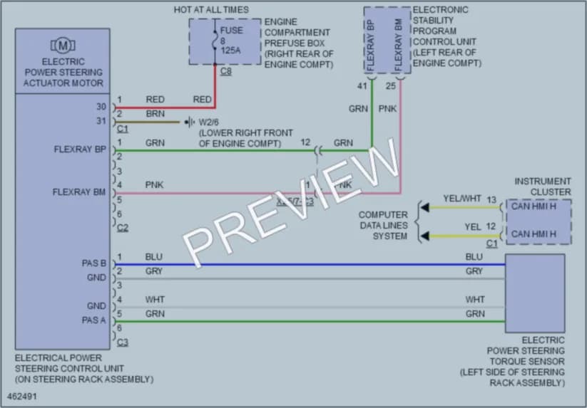 2015 MercedesBenz C300 Electronic Power Steering wiring diagram preview