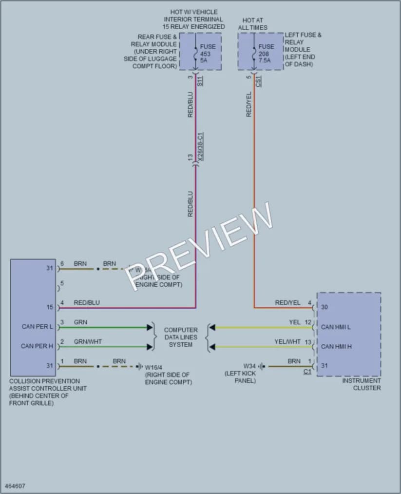 2015 MercedesBenz C300 Instrument Cluster wiring diagram preview