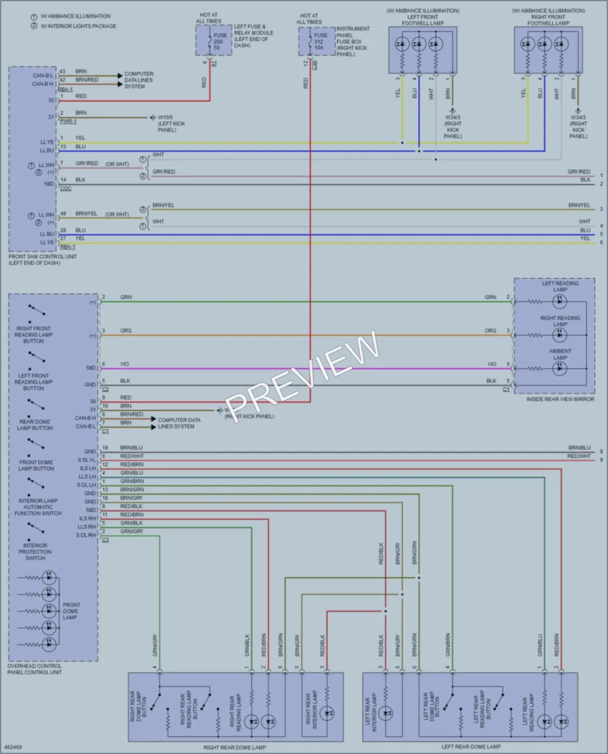 2015 MercedesBenz C300 Interior Lights wiring diagram preview