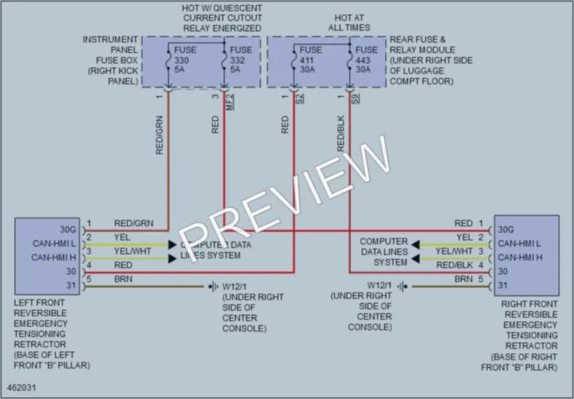 2015 MercedesBenz C300 Supplemental Restraints wiring diagram preview