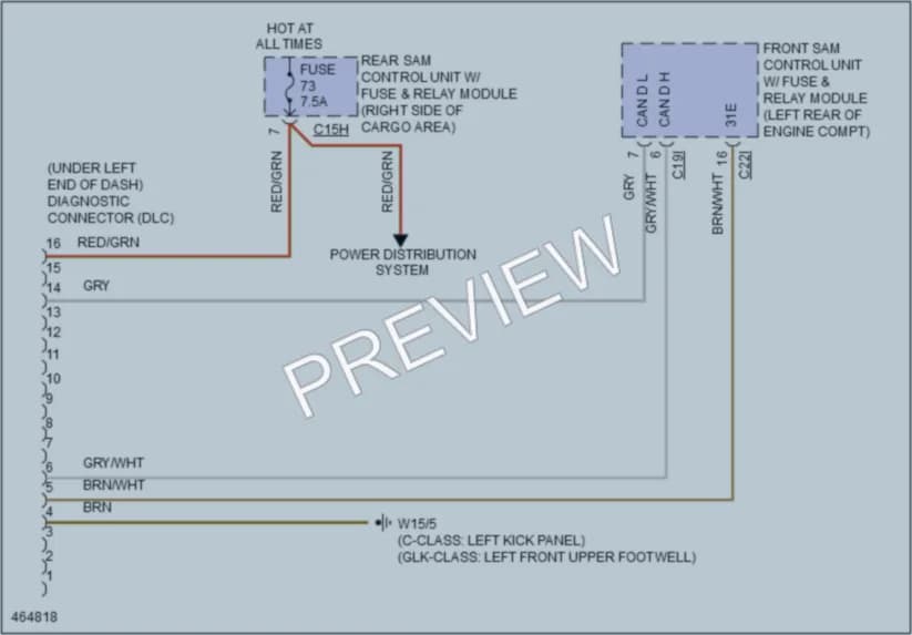 2015 MercedesBenz C350 Computer Data Lines wiring diagram preview
