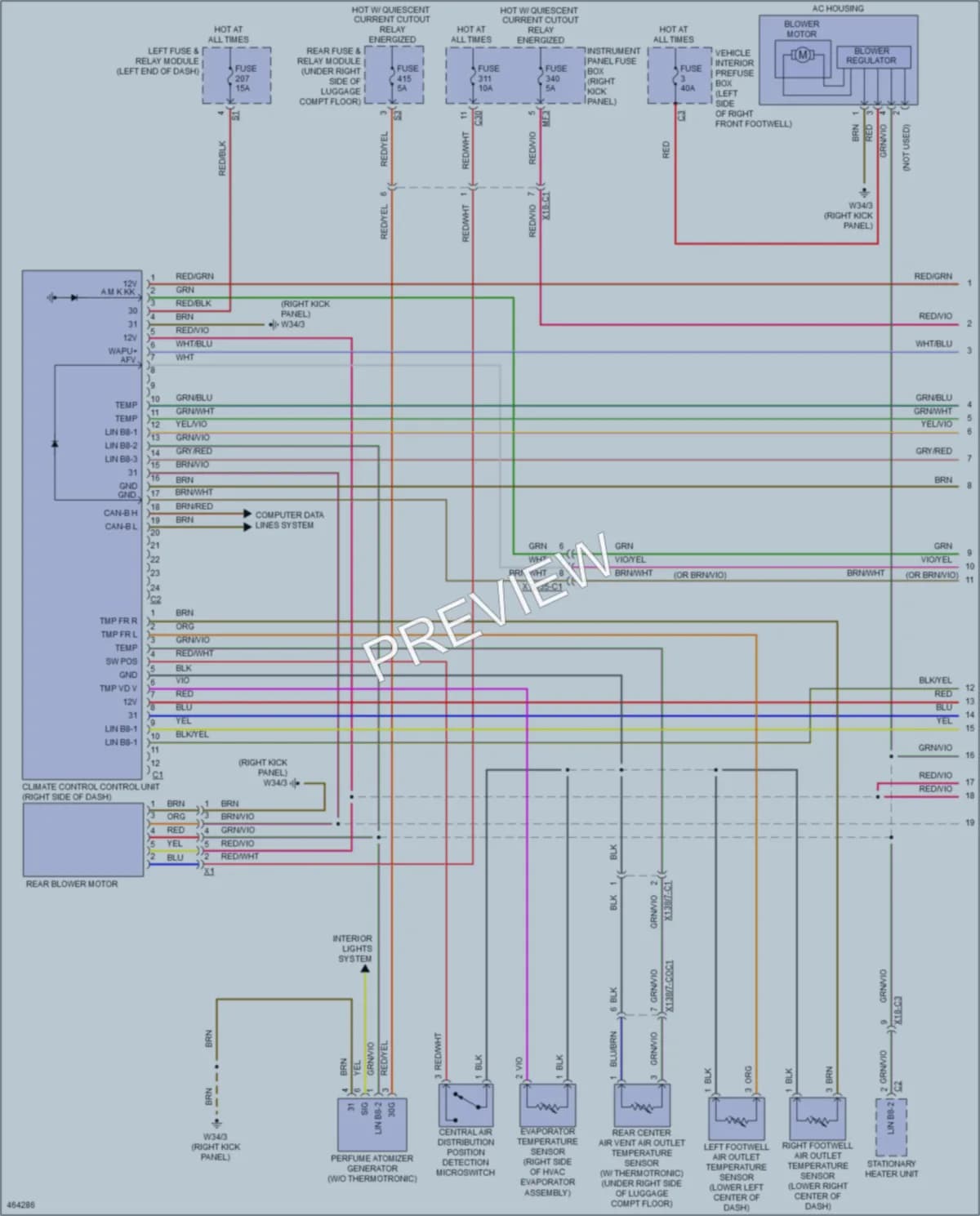 2015 MercedesBenz C400 Air Conditioning wiring diagram preview