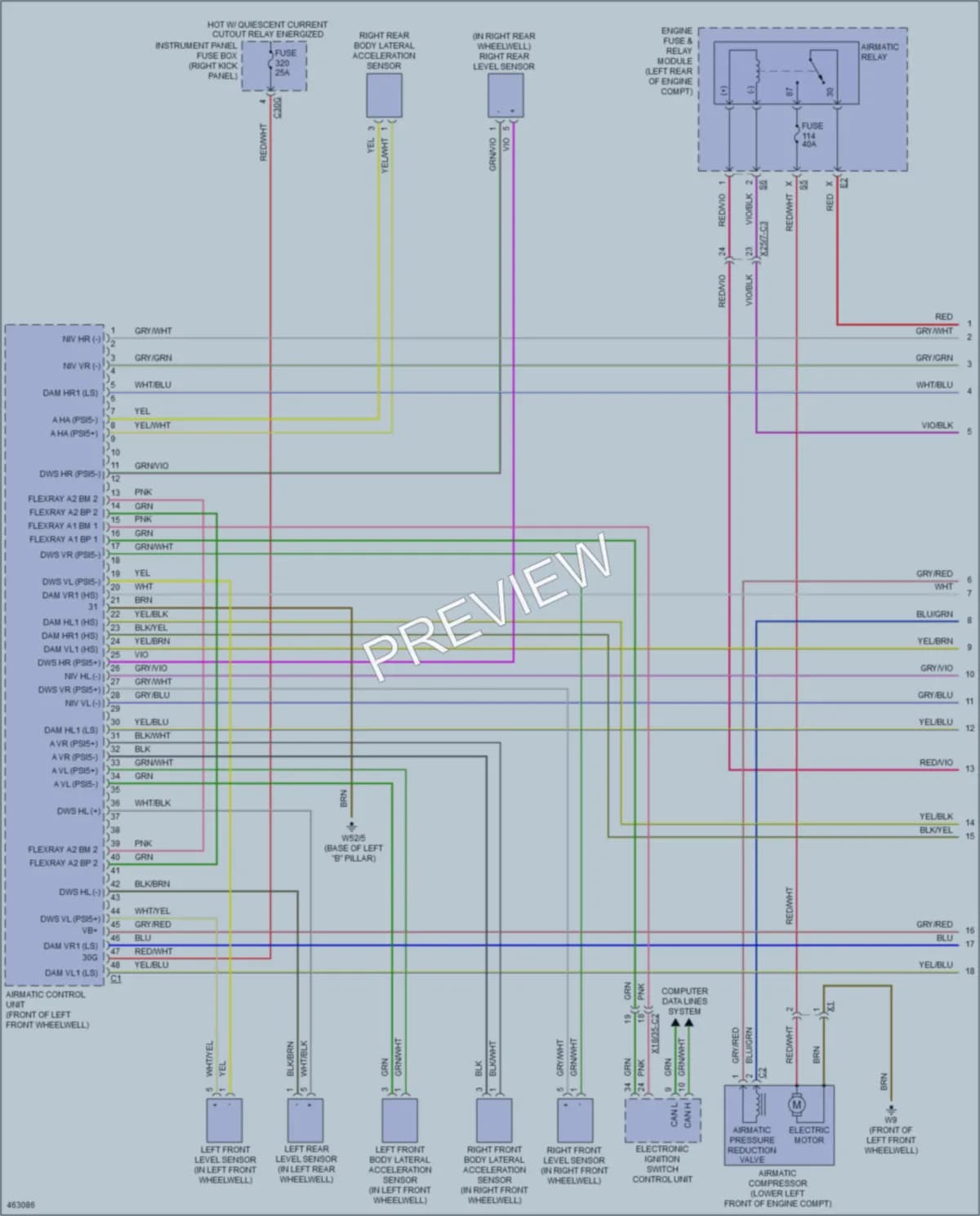 2015 MercedesBenz C400 Electronic Suspension wiring diagram preview