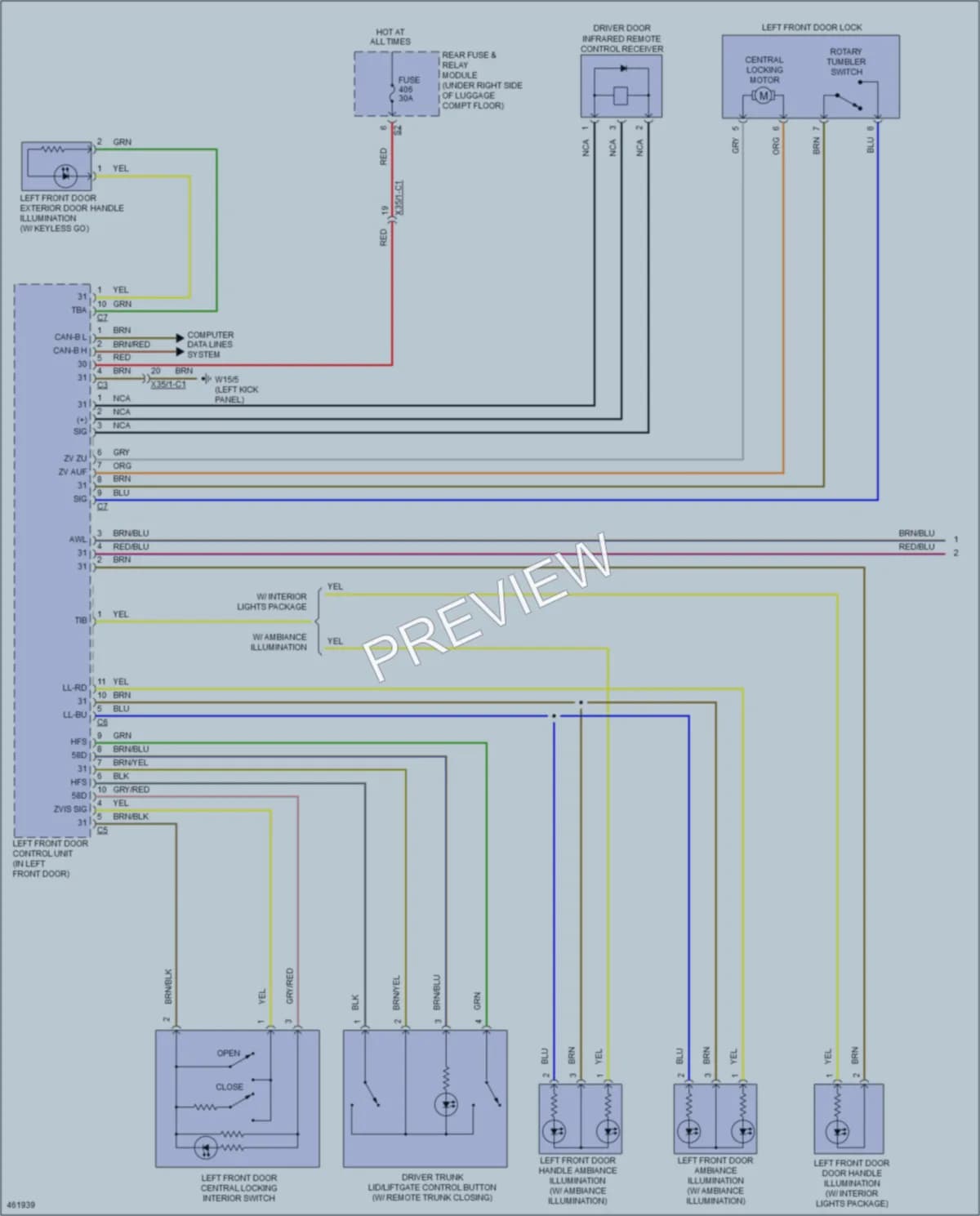 2015 MercedesBenz C400 Power Door Locks wiring diagram preview