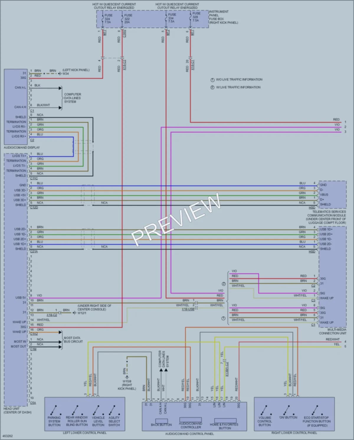 2015 MercedesBenz C400 Radio wiring diagram preview