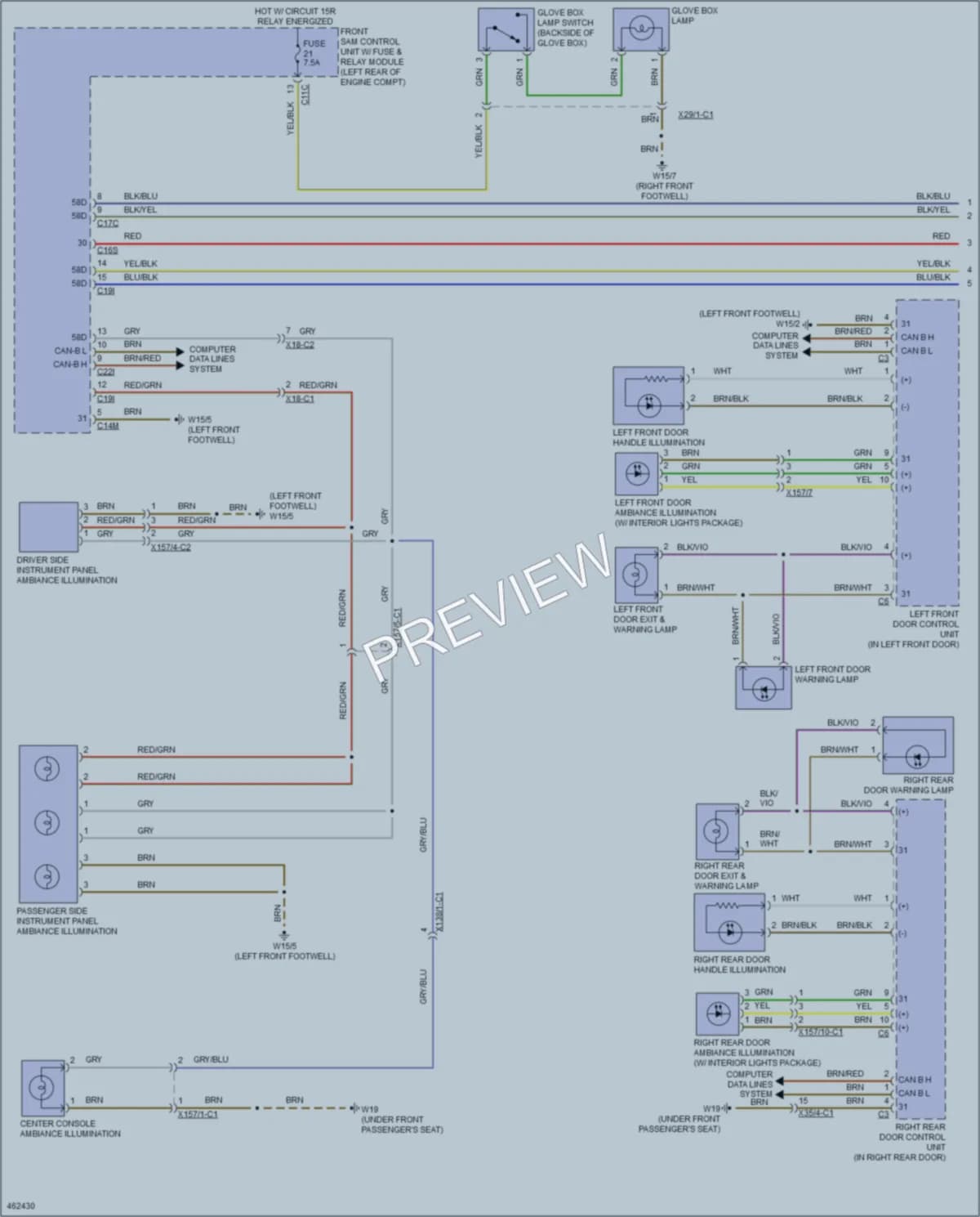 2015 MercedesBenz CLS400 Interior Lights wiring diagram preview