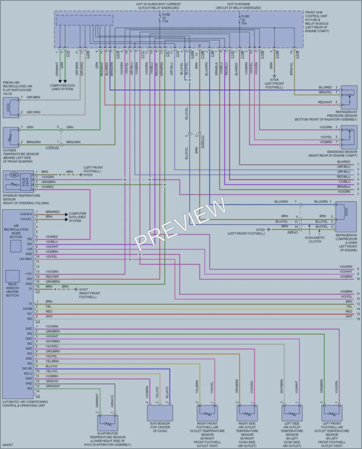2015 MercedesBenz CLS550 Air Conditioning wiring diagram preview