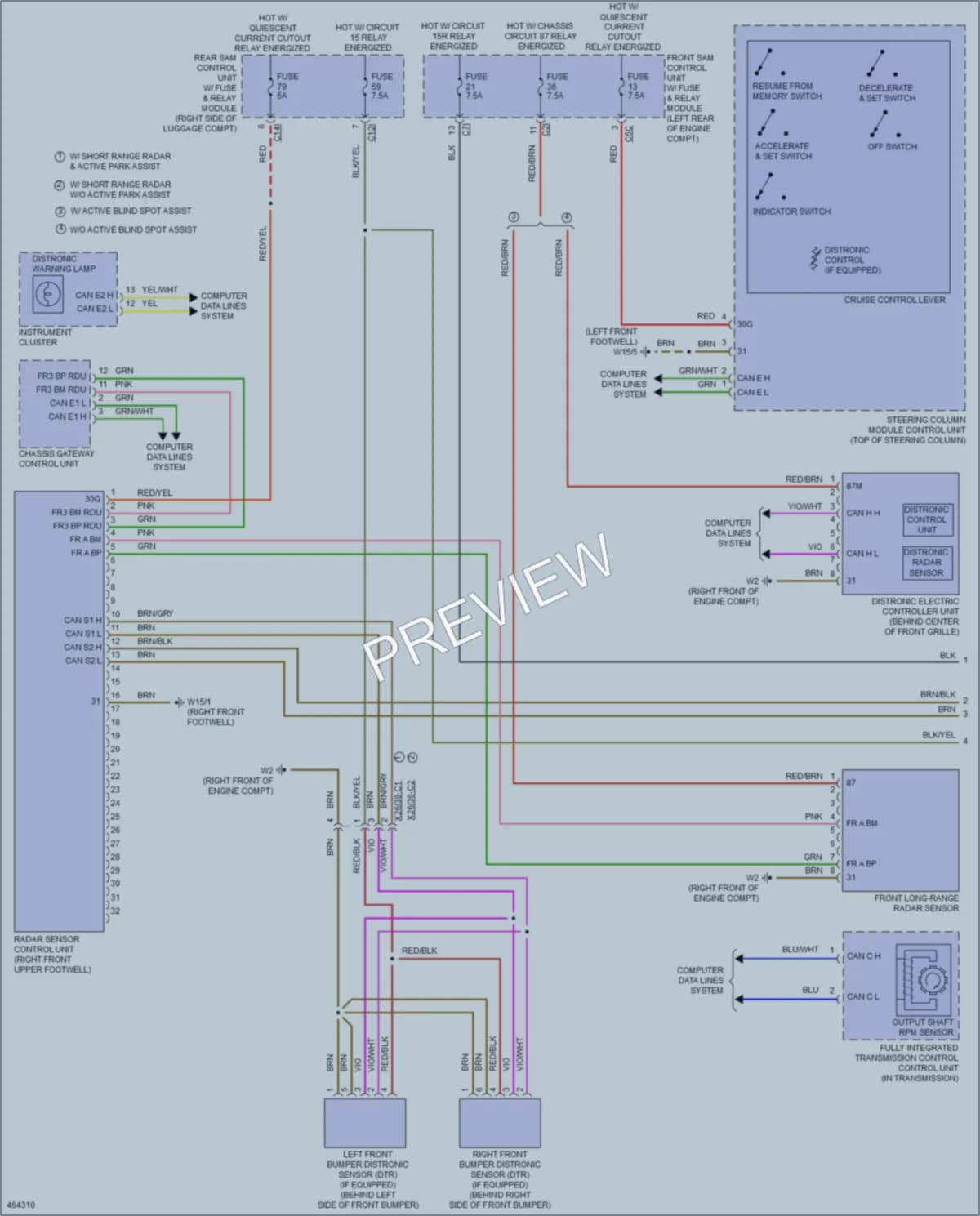 2015 MercedesBenz CLS550 Cruise Control wiring diagram preview