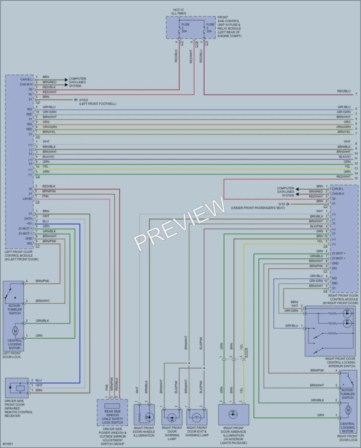 2015 MercedesBenz CLS550 Power Door Locks wiring diagram preview