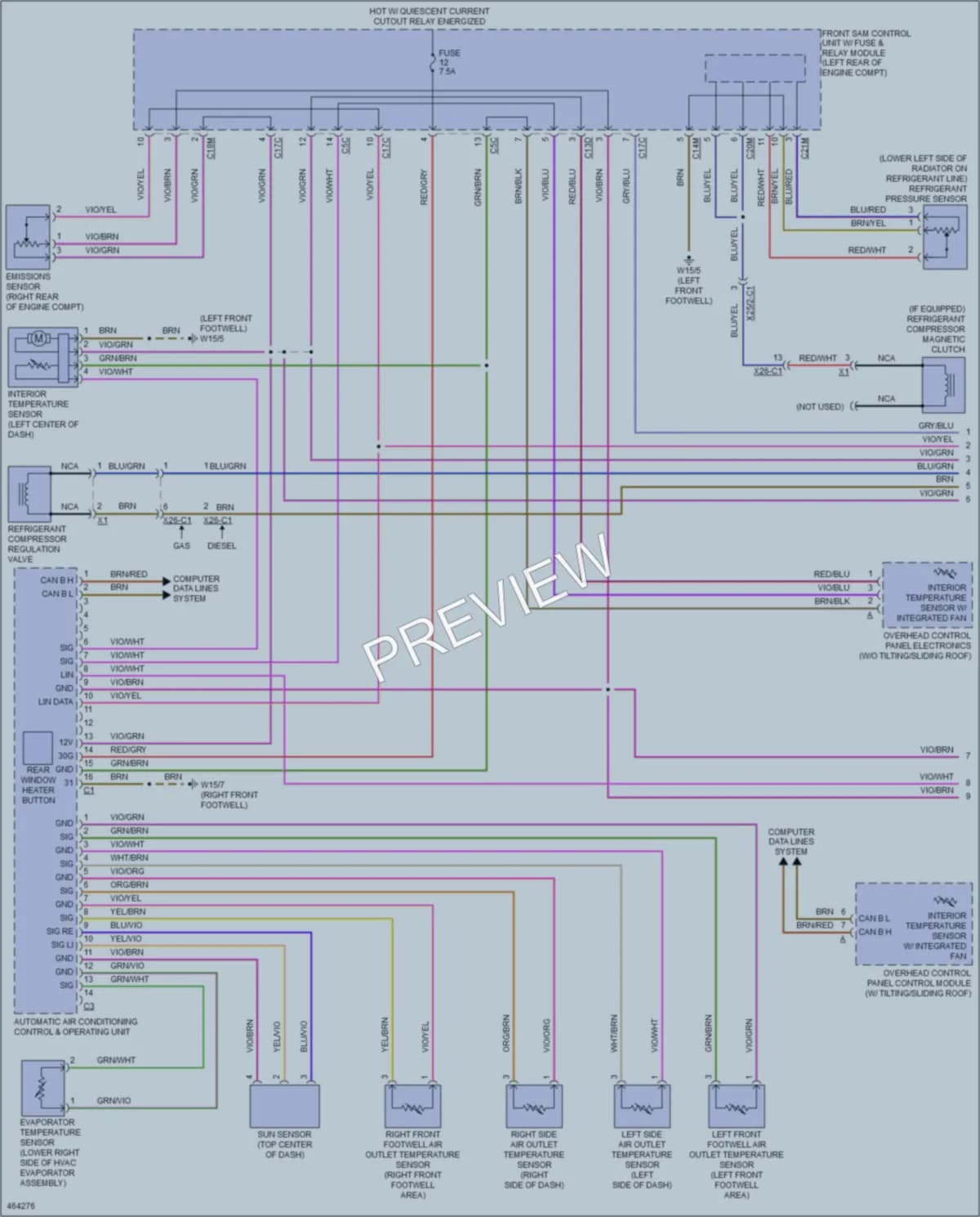 2015 MercedesBenz E250BLUETEC Air Conditioning wiring diagram preview