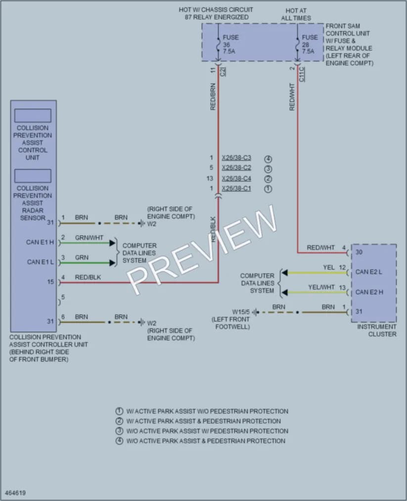 2015 MercedesBenz E250BLUETEC Instrument Cluster wiring diagram preview
