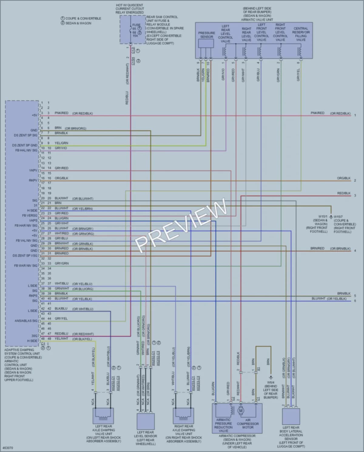 2015 MercedesBenz E350 Electronic Suspension wiring diagram preview