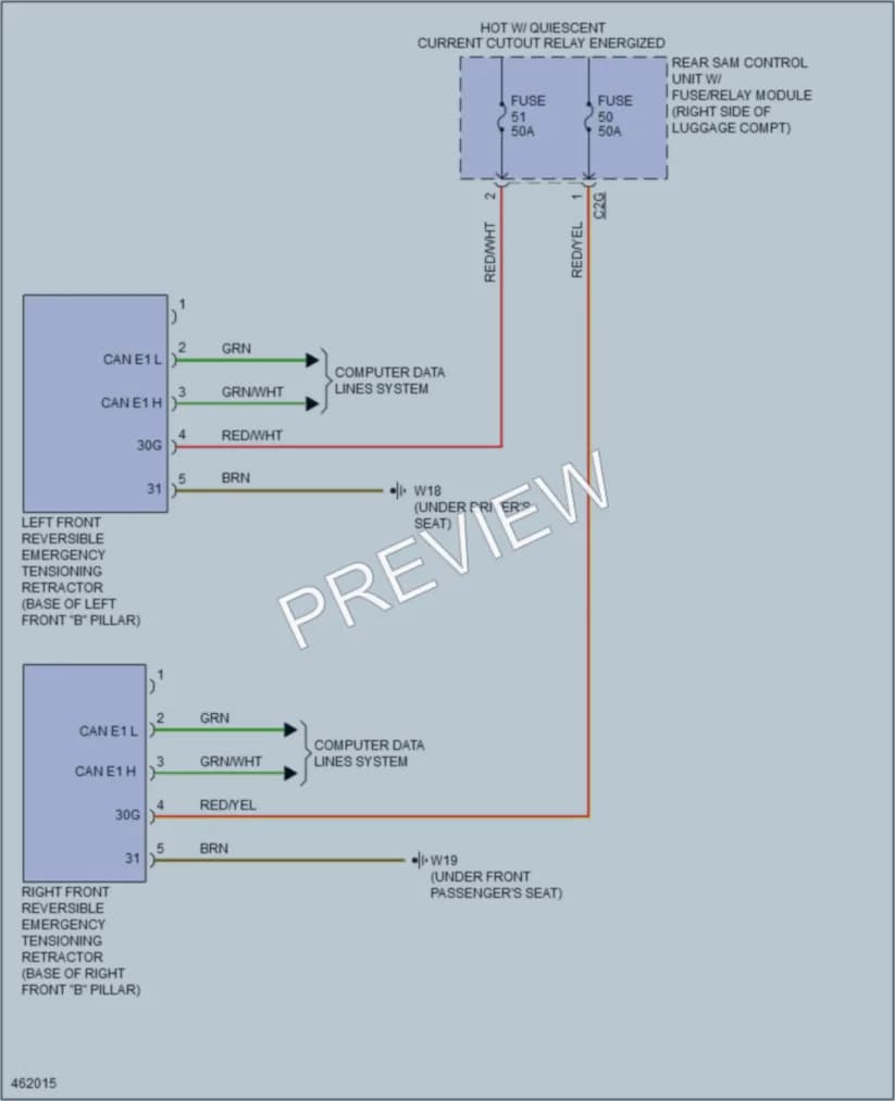 2015 MercedesBenz E350 Supplemental Restraints wiring diagram preview