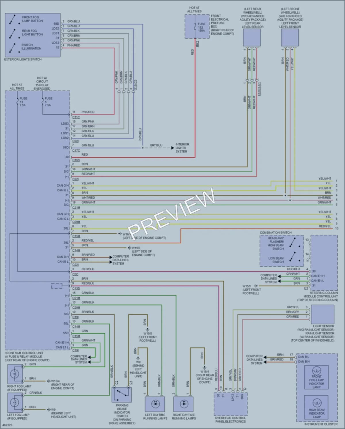 2015 MercedesBenz E400 Headlights wiring diagram preview