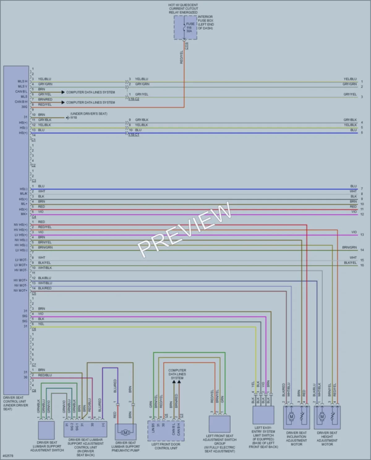 2015 MercedesBenz E400 Memory Systems wiring diagram preview