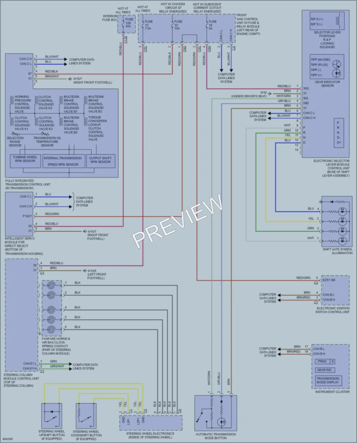 2015 MercedesBenz E400 Transmission wiring diagram preview