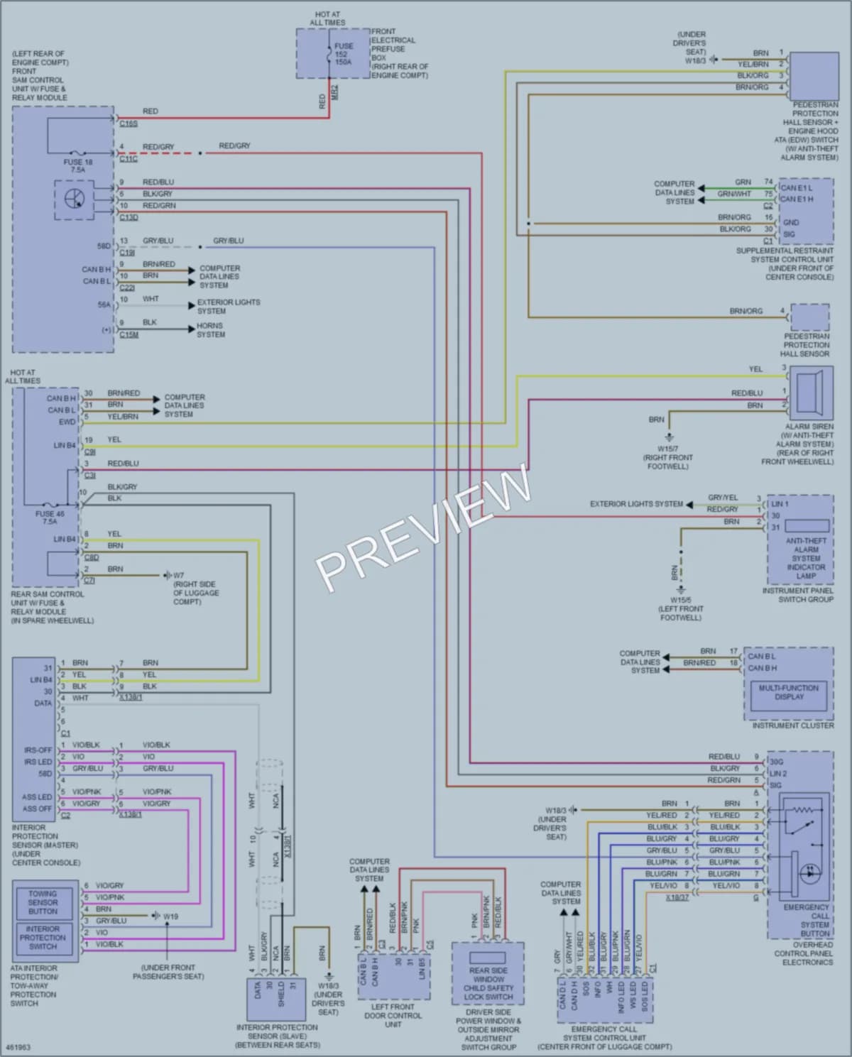 2015 MercedesBenz E400HYBRID Anti Theft wiring diagram preview
