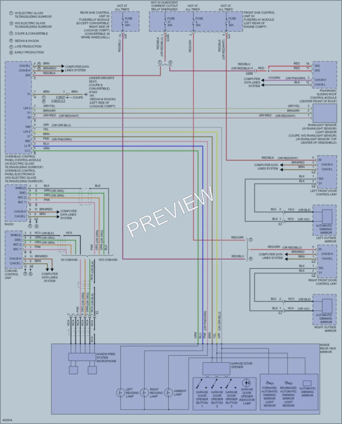 2015 MercedesBenz E400HYBRID Power Mirrors wiring diagram preview