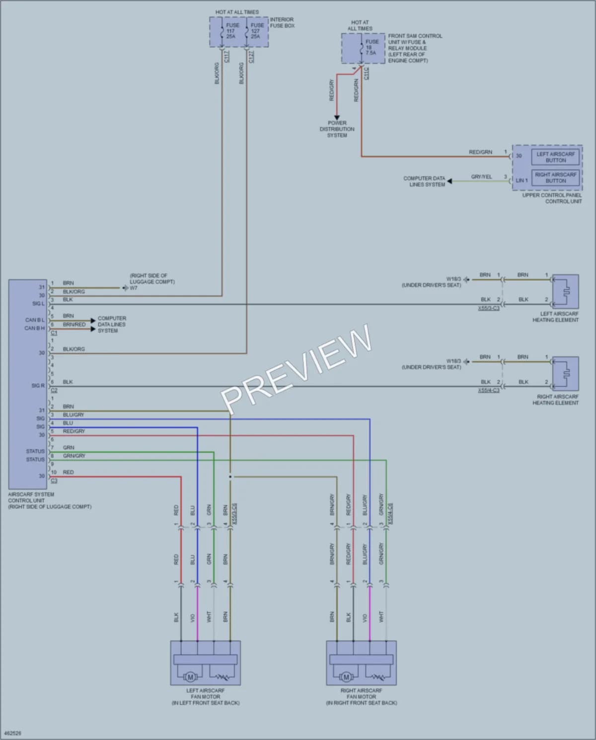 2015 MercedesBenz E400HYBRID Power Seats wiring diagram preview