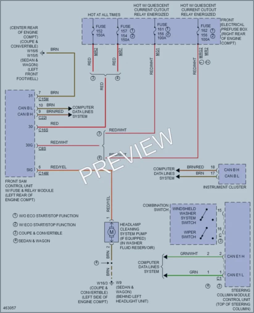 2015 MercedesBenz E400HYBRID Wiper Washer wiring diagram preview