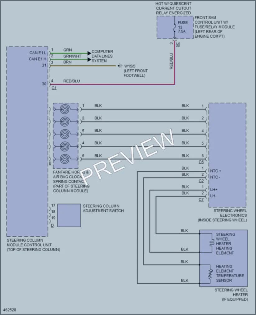 2015 MercedesBenz E550 Power Seats wiring diagram preview