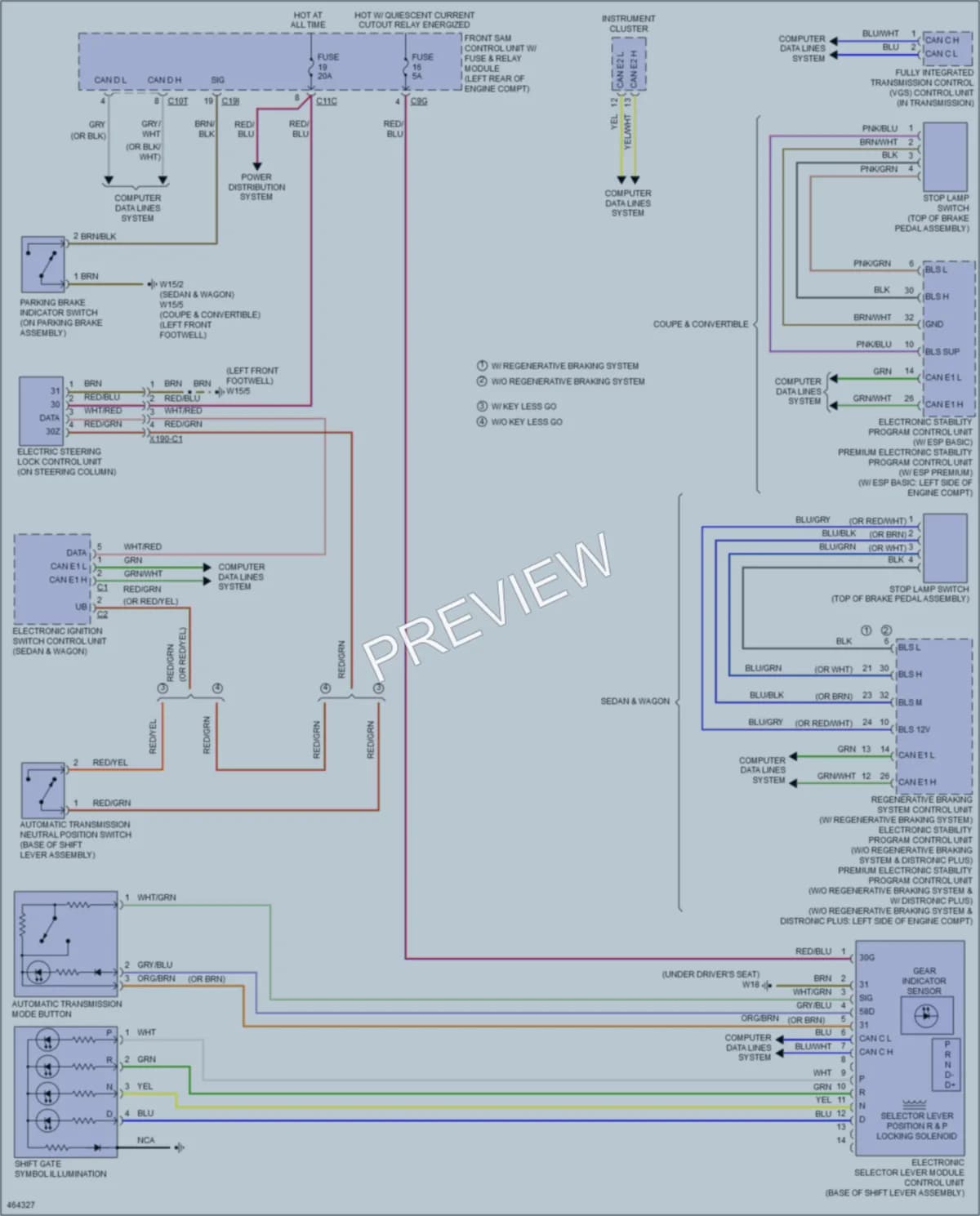 2015 MercedesBenz E550 Shift Interlock wiring diagram preview
