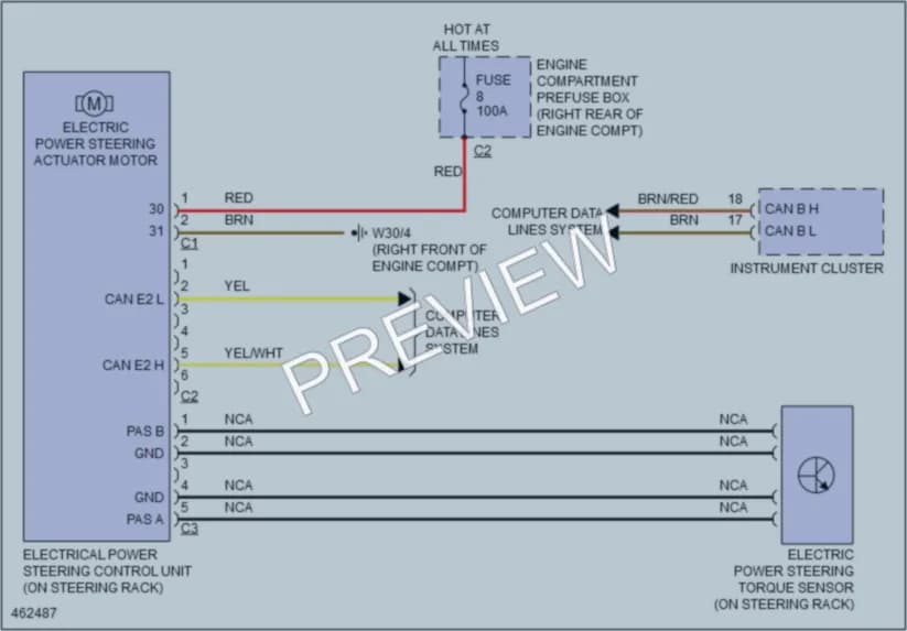 2015 MercedesBenz GL450 Electronic Power Steering wiring diagram preview