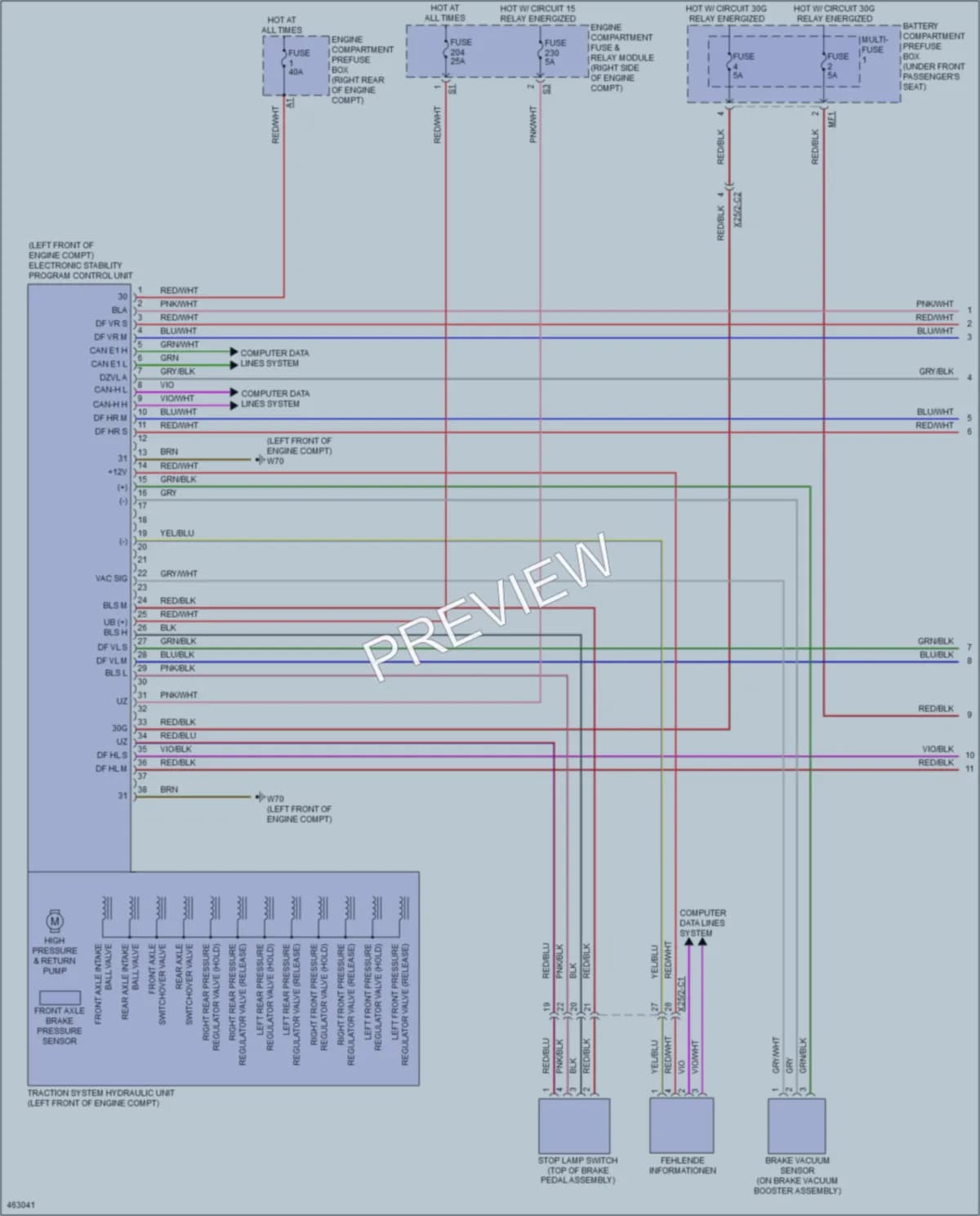 2015 MercedesBenz GL550 Anti Lock Brakes wiring diagram preview