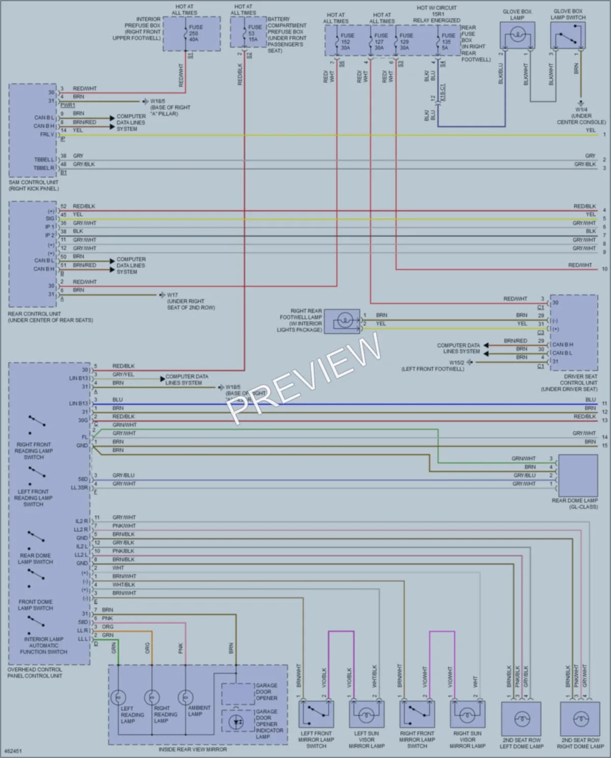 2015 MercedesBenz GL550 Interior Lights wiring diagram preview