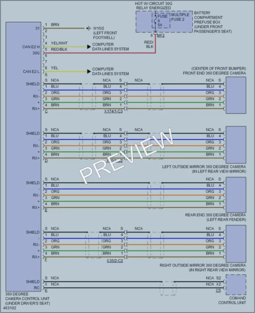2015 MercedesBenz GL550 Navigation wiring diagram preview