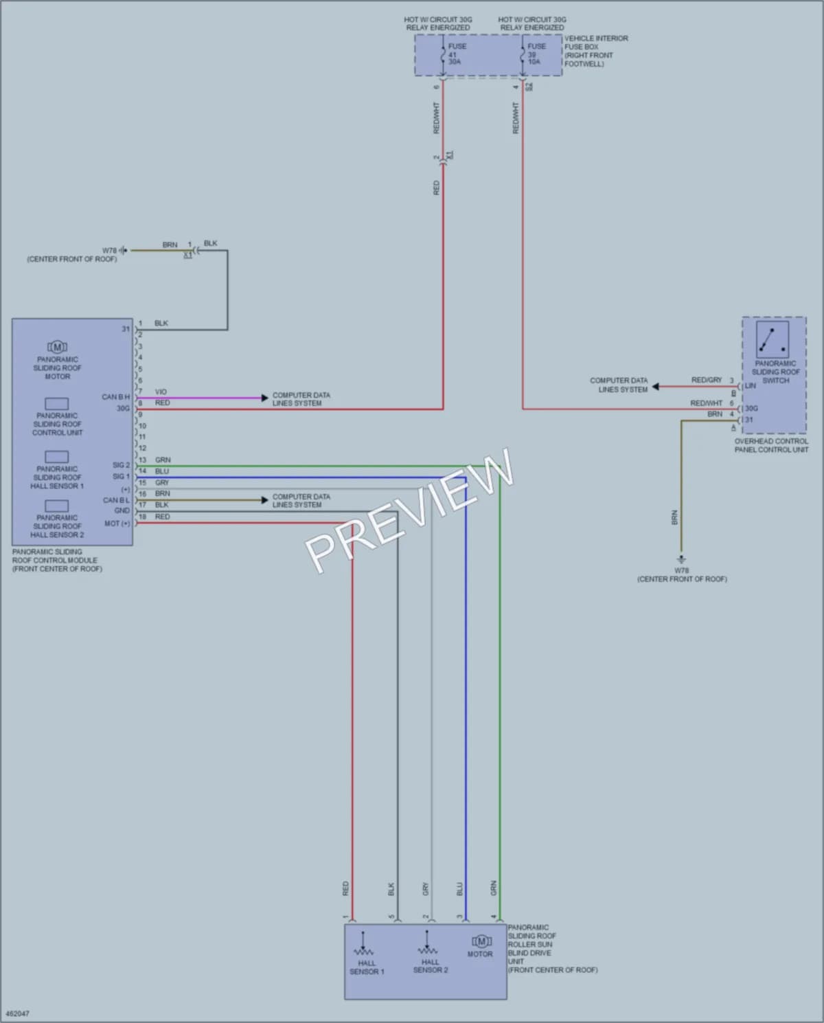 2015 MercedesBenz GLA250 Power Top Sunroof wiring diagram preview