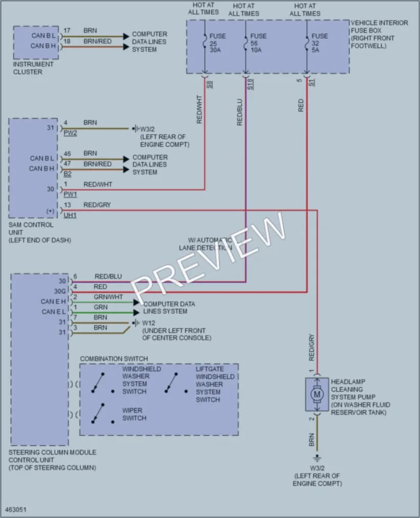 2015 MercedesBenz GLA250 Wiper Washer wiring diagram preview