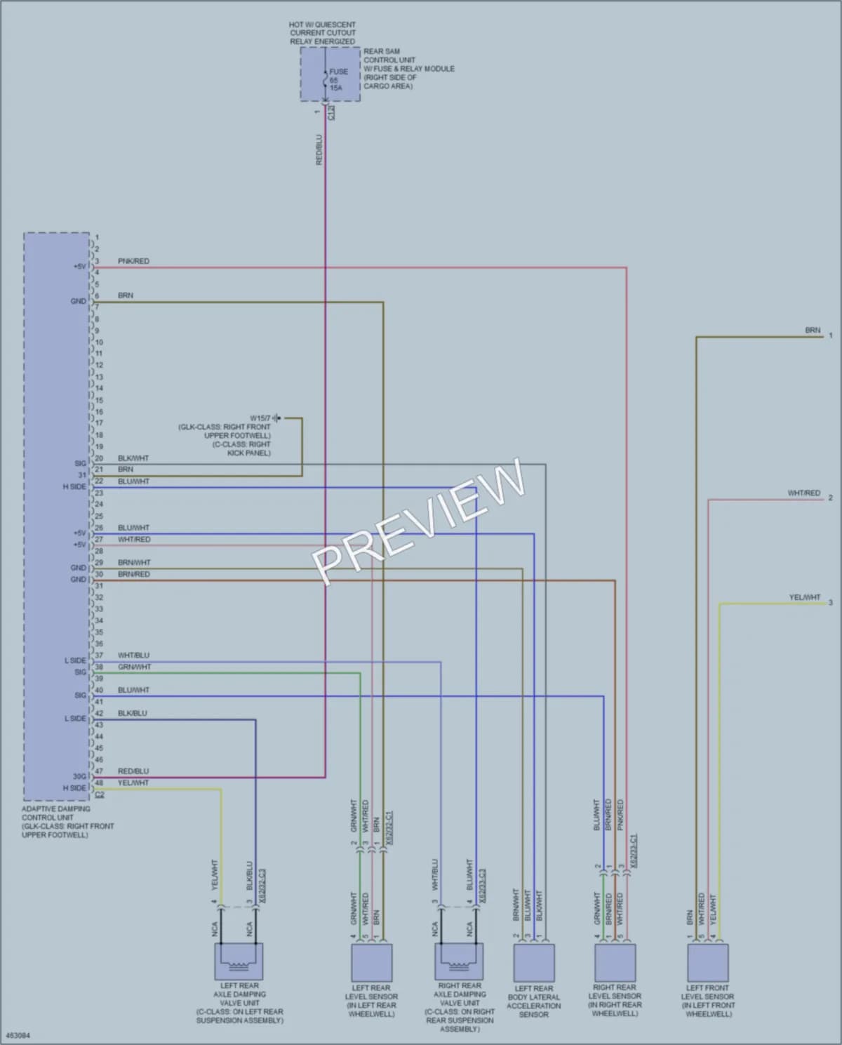 2015 MercedesBenz GLK250BLUETEC Electronic Suspension wiring diagram preview