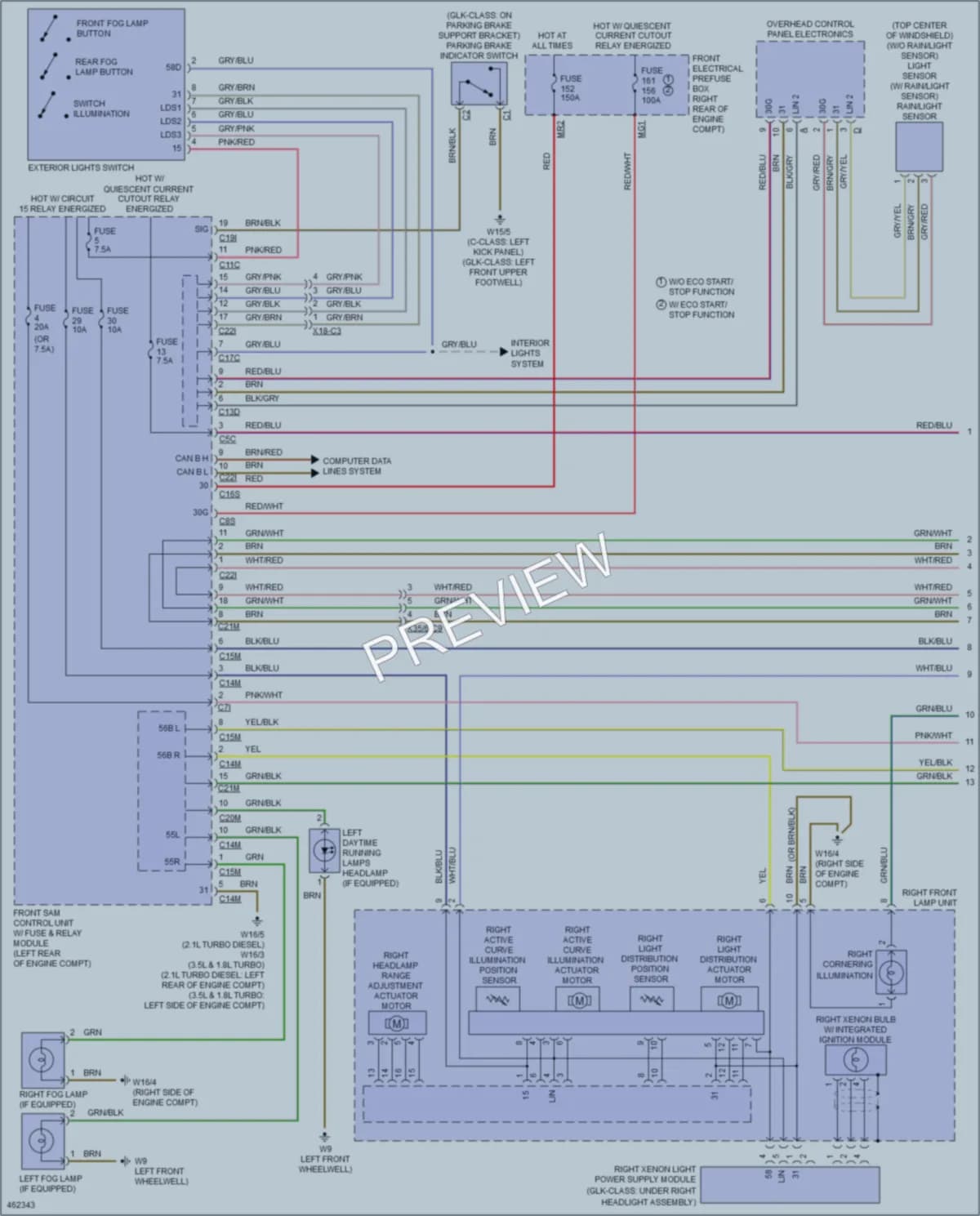 2015 MercedesBenz GLK350 Headlights wiring diagram preview
