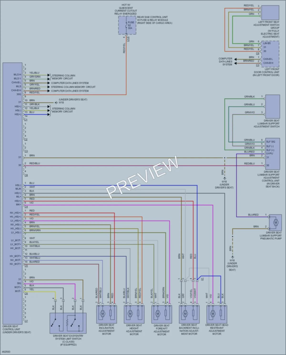 2015 MercedesBenz GLK350 Memory Systems wiring diagram preview