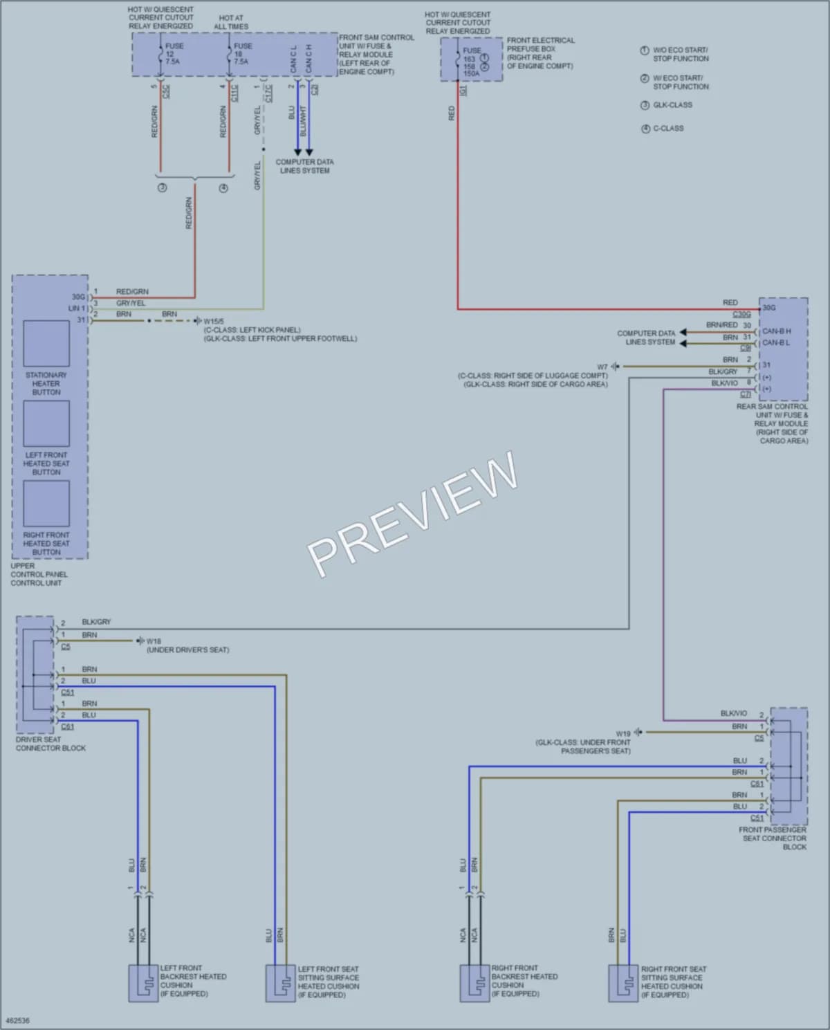 2015 MercedesBenz GLK350 Power Seats wiring diagram preview