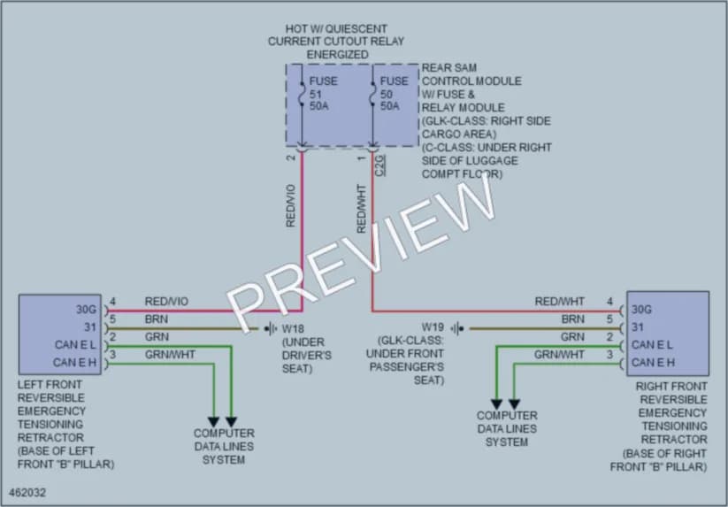 2015 MercedesBenz GLK350 Supplemental Restraints wiring diagram preview