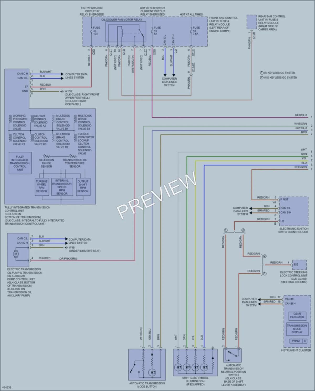 2015 MercedesBenz GLK350 Transmission wiring diagram preview
