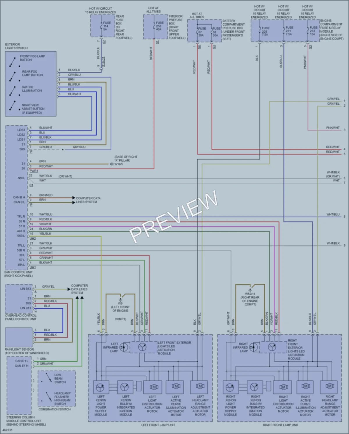 2015 MercedesBenz ML250BlueTEC Headlights wiring diagram preview