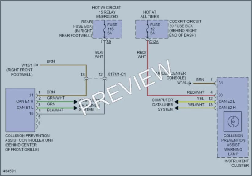 2015 MercedesBenz ML250BlueTEC Instrument Cluster wiring diagram preview