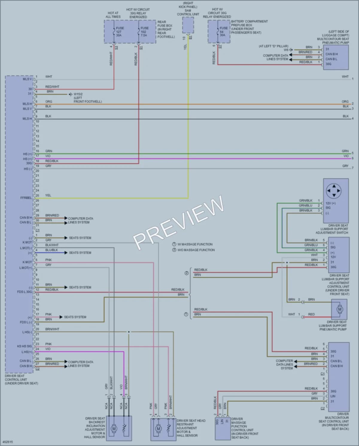 2015 MercedesBenz ML250BlueTEC Memory Systems wiring diagram preview
