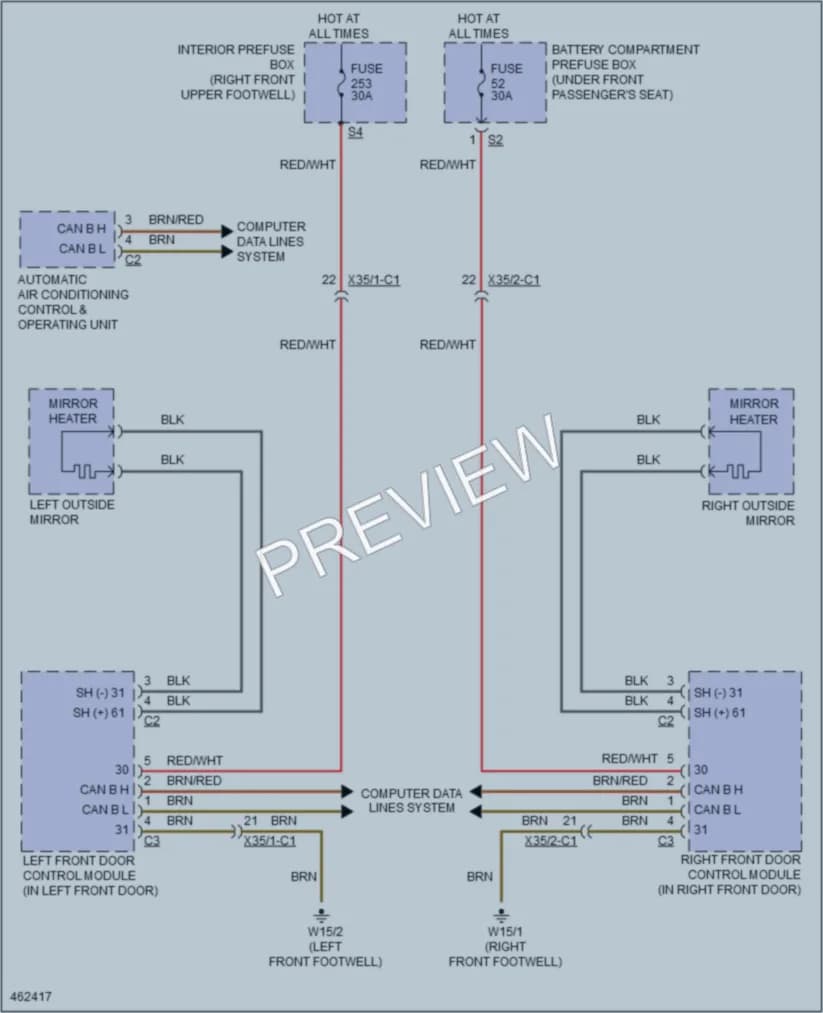 2015 MercedesBenz ML350 Defoggers wiring diagram preview