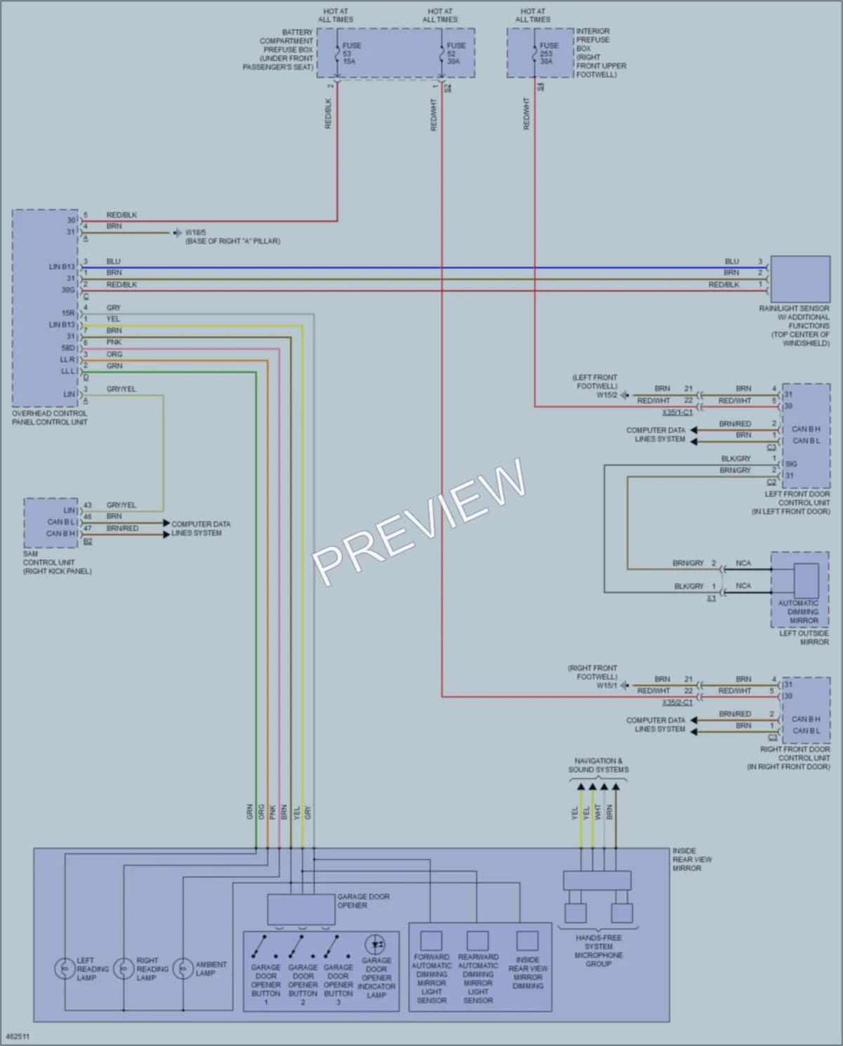 2015 MercedesBenz ML350 Power Mirrors wiring diagram preview