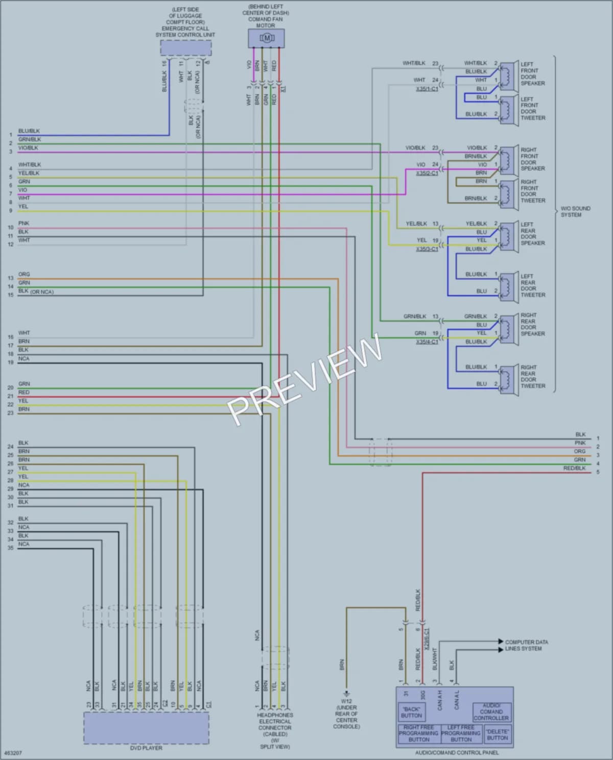 2015 MercedesBenz ML350 Radio wiring diagram preview