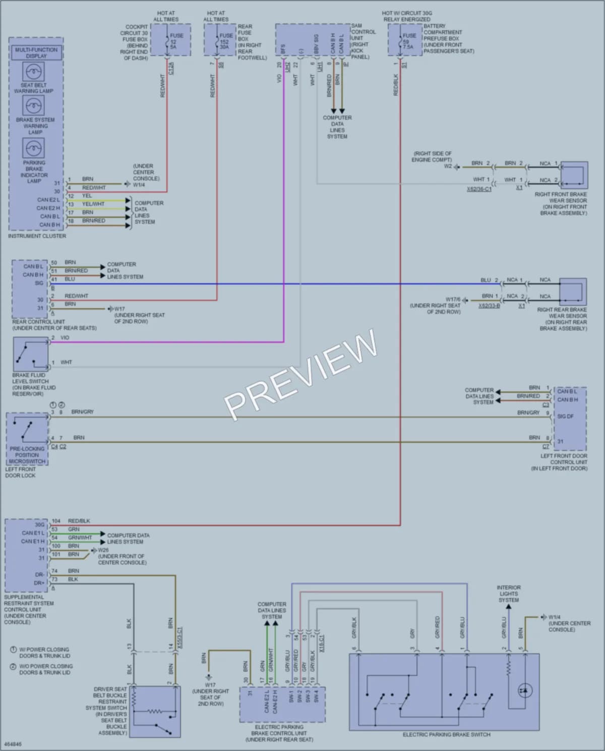 2015 MercedesBenz ML350 Warning Systems wiring diagram preview